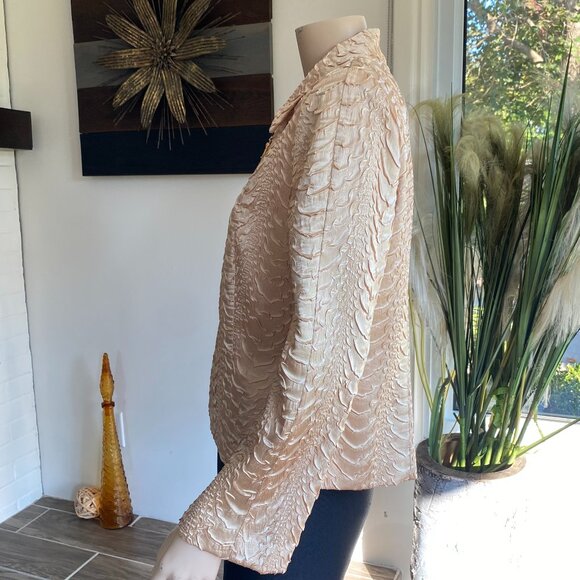 Joseph Ribkoff Textured Soft Gold Zip Up Jacket Sz 10 - Picture 2 of 12